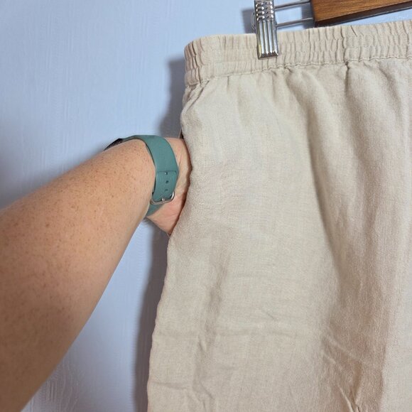 J. Jill Extra Large 100% Linen Elastic Waist Pull On Lightweight Summer Shorts - Picture 7 of 10